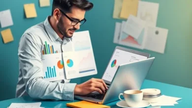 Empreendedor analisando dados e estratégias