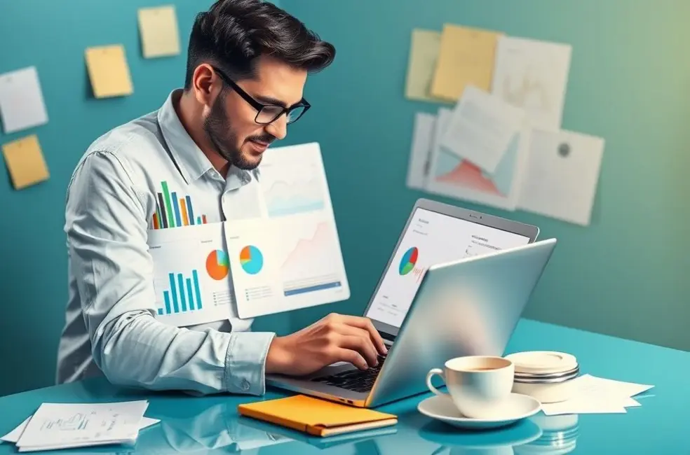 Empreendedor analisando dados e estratégias