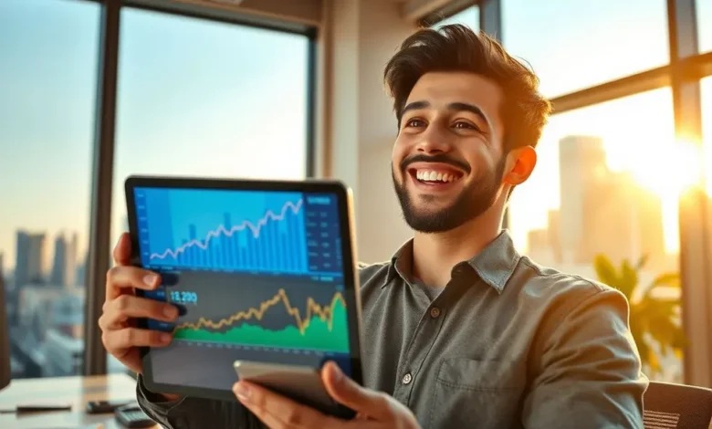 Retrato de um empreendedor digital confiante olhando para o futuro promissor.