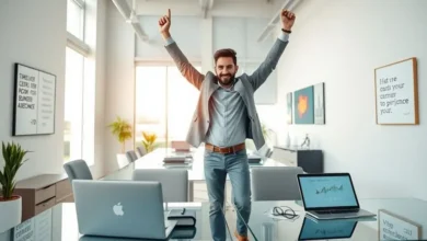 Empreendedor desfrutando do sucesso após implementar estratégias lucrativas.