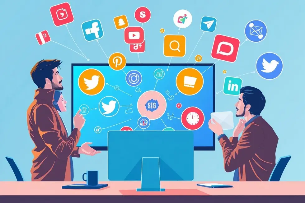 Grupo de empreendedores discutindo ideias para melhorar os negócios online.