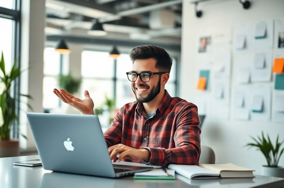 Freelancer gerenciando sua agenda de clientes ativamente.