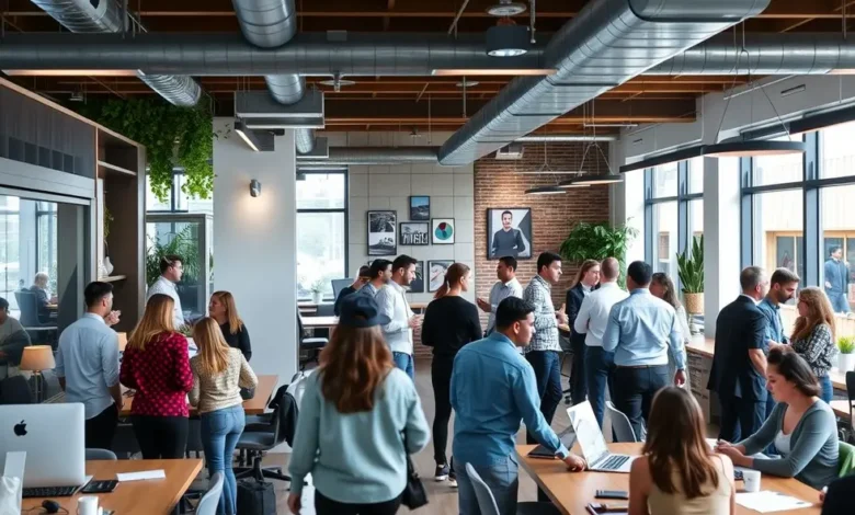 7 Estratégias Infalíveis para Lotar sua Agenda de Clientes - Web Nômade Digital Cliente interagindo em um ambiente empresarial vibrante