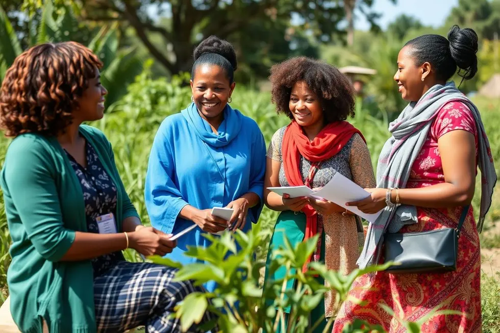 Empreendedores de negócios verdes colaborando para um futuro sustentável.
