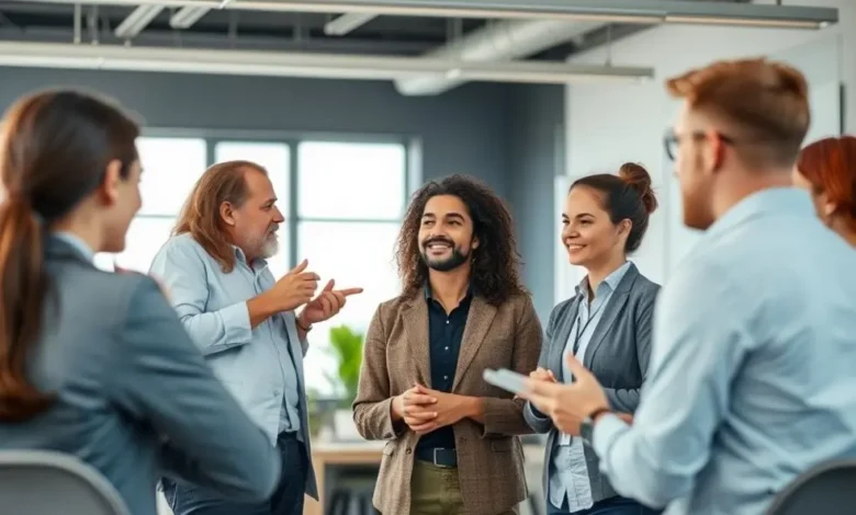 8 Estratégias Para Criar Programas de Mentoria Empresarial de Sucesso - Web Nômade Digital Mentor liderando uma oficina e inspirando participantes.