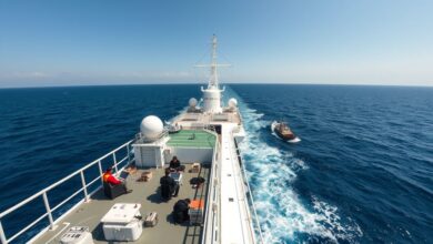 Navio pesquisa oceanográfica com cientistas trabalhando remotamente