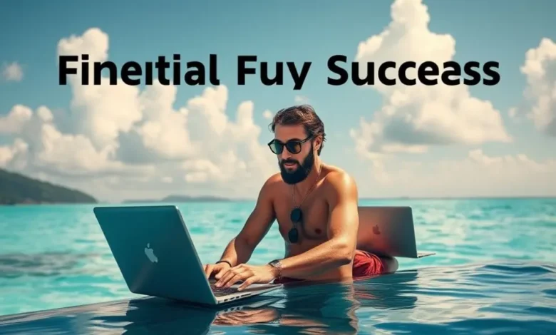 7 Estratégias para Aumentar a Lucratividade da Sua Empresa Agora - Web Nômade Digital Grupo de nômades digitais trabalhando em laptops em uma praia de palmeiras.