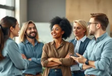 Grupo diversificado de empreendedores aspirantes discutindo ideias.