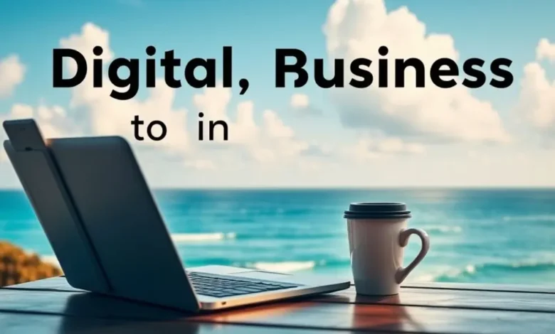 7 Estratégias de Gestão Estratégica para Nômades Digitais Aumentarem seus Lucros - Web Nômade Digital Um nômade digital trabalhando ao ar livre com vista para o mar, simbolizando sucesso e liberdade.