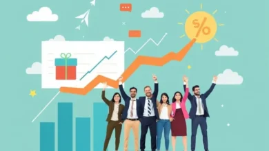 Representação de crescimento e lucratividade em um gráfico empresarial.