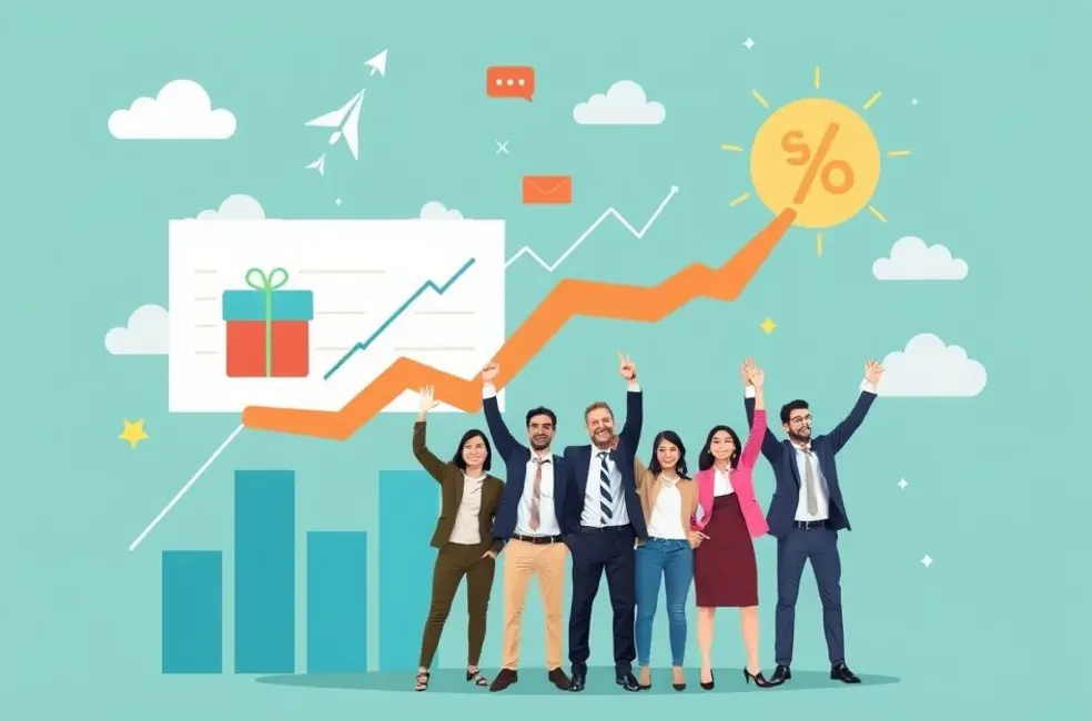 Representação de crescimento e lucratividade em um gráfico empresarial.