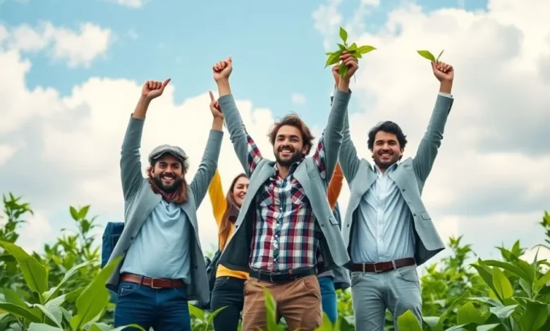 7 Estratégias para Crescimento Sustentável no Empreendedorismo Remoto - Web Nômade Digital Empreendedores retratados com felicidade em ambiente natural