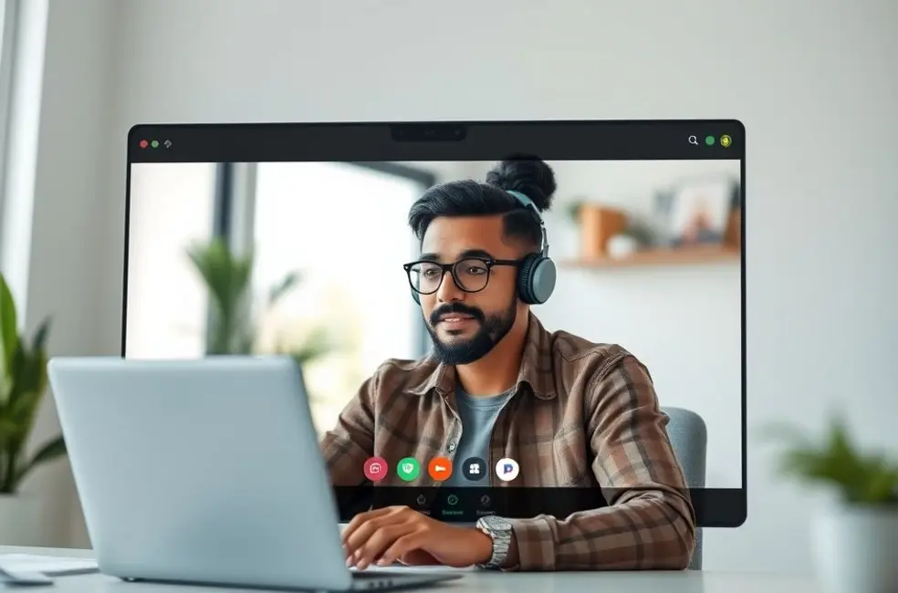 10 Estratégias Eficazes para Atrair Clientes como Freelancer - Web Nômade Digital Um freelancer conversando com um cliente por videochamada.