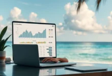 Espaço de trabalho inspirador para nômades digitais focados em lucratividade.
