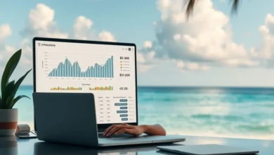 Espaço de trabalho inspirador para nômades digitais focados em lucratividade.