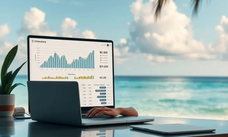 Espaço de trabalho inspirador para nômades digitais focados em lucratividade.