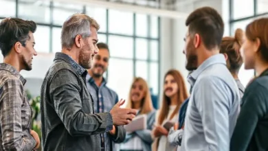 Mentor guiando um grupo de empreendedores.