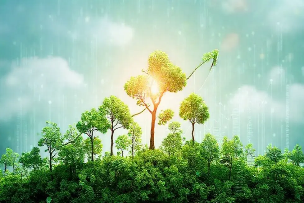 7 Práticas Eficazes para Escalar seu Negócio de Forma Sustentável - Web Nômade Digital Imagem de capa mostrando harmonia entre crescimento sustentável e negócios.