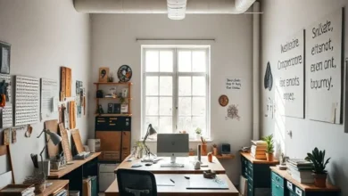 Ambiente de trabalho inspirador, ideal para novas ideias de empreendedorismo.