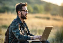 Nômade digital buscando sucesso através da otimização de seus negócios.