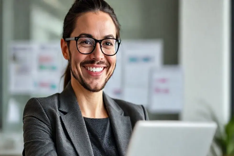 7 Estratégias Para Maximizar Sua Agenda e Atrair Mais Clientes - Web Nômade Digital Profissional satisfeito gerenciando seu tempo de maneira eficaz.