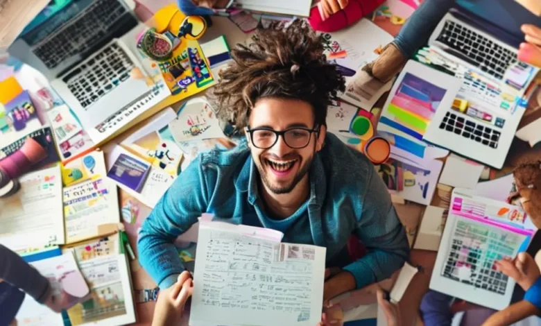 Freelancer com uma agenda lotada, simbolizando sucesso e produtividade.