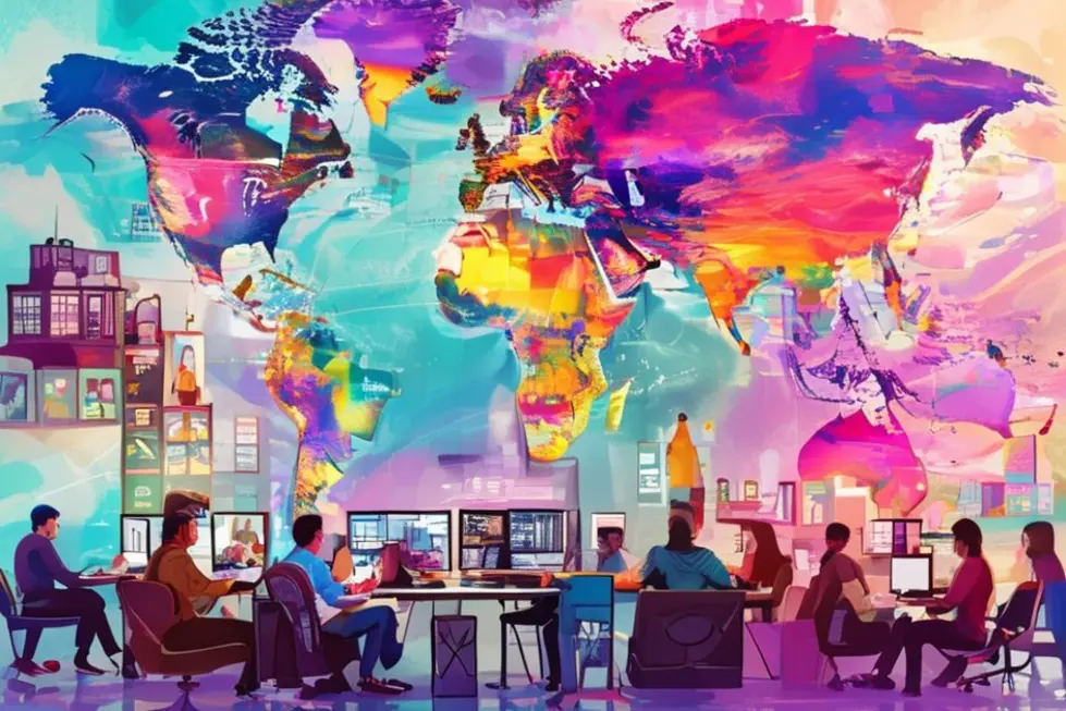 Imagem inspiradora de nômades digitais em diferentes lugares do mundo.