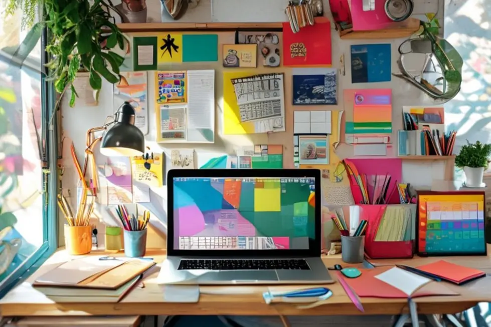 5 Mitos e Verdades do Empreendedorismo que Você Precisa Conhecer - Web Nômade Digital Espaço de trabalho criativo para empreendedores, simbolizando inovação e ideias.