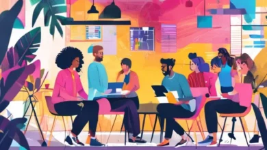 Indivíduos colaborando no espírito do empreendedorismo.