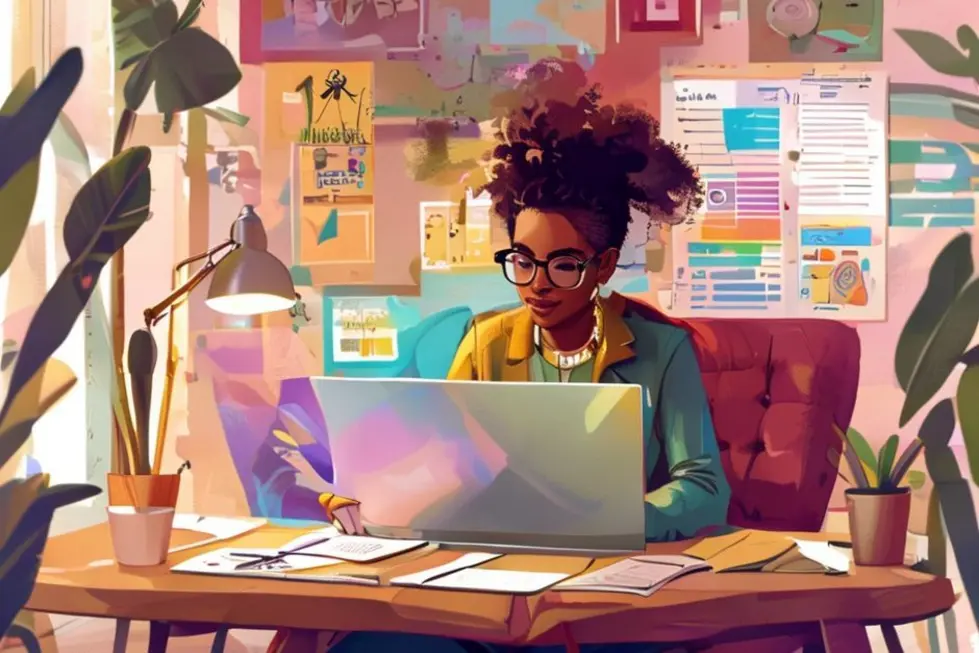 7 Estratégias Poderosas para Construir uma Agenda de Clientes de Sucesso - Web Nômade Digital Empreendedor revisando relações com clientes em um ambiente de trabalho inspirador.