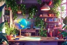 Imagem de um local de trabalho moderno e sustentável.