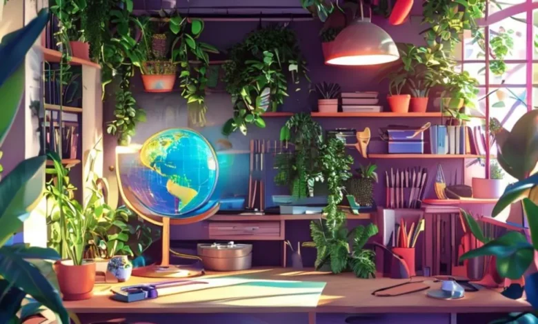 Imagem de um local de trabalho moderno e sustentável.