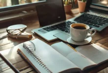 Espaço de trabalho organizado, simbolizando foco e produtividade.