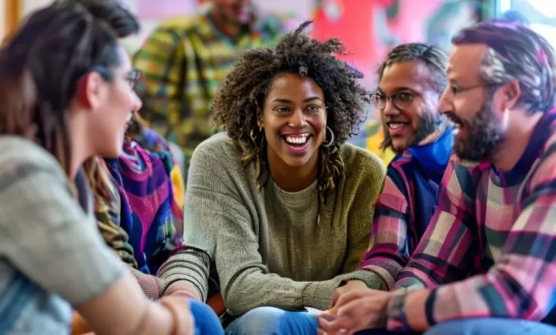 Grupo engajado em uma sessão de mentoria empresarial.