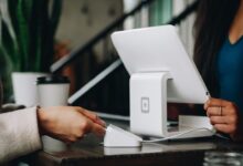 white monitor on desk