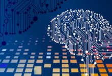 a computer circuit board with a brain on it