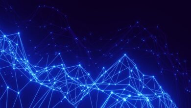 Como Construir um Networking Internacional Eficaz como Nômade - Web Nômade Digital a blue background with lines and dots
