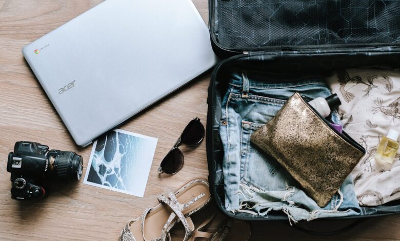 Como Escolher o Destino Ideal para sua Workation - Web Nômade Digital black DSLR camera near sunglasses and bag