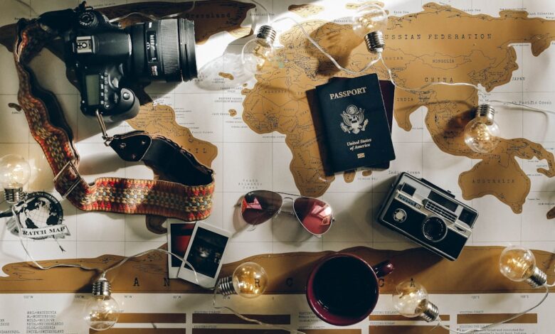 Como Utilizar o Minimalismo para Reduzir Custos em Viagens - Web Nômade Digital black DSLR camera near passport