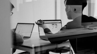 Como Viajar e Trabalhar em Festivais de Música pelo Mundo - Web Nômade Digital man using MacBook